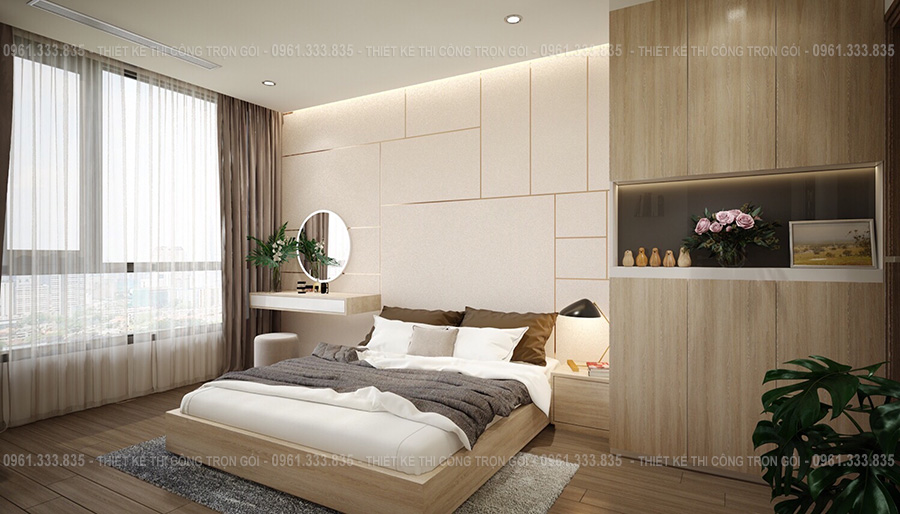Thiết kế nội thất phòng ngủ chung cư VinHomes Central Park